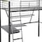 Homeroots 79" X 42" X 72" Silver And Black Metal Tube Loft Bed With Desk 285607 - alternate 4