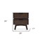Homeroots Mid Century Acacia Nightstand with Two Drawers and Black Metal Handles 473027 - alternate 4