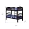 Homeroots 80" X 43" X 69" Espresso Pine Wood Twin Over Twin Bunk Bed 286536 - alternate 4
