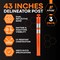 Xpose Safety 3 Pack 42in T-Top Orange Traffic Delineator Post, 3PK DLT-ORG-42-3-X-S - alternate 4