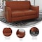 Flash Furniture HERCULES Diplomat Cognac LeatherSoft Loveseat with Clean Line-Stitched Frame and Chrome Legs BT-827-2-CG-CHR-GG - alternate 6