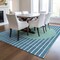Homeroots 5' X 8' Teal Blue And Aqua Striped Washable Indoor Outdoor Area Rug 597200 - alternate 7