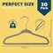 Lifemaster Gray Velvet Kids Hangers 30 Pack, 10.83" Non-Slip, Slim ABS, Swivel Hook & Notches LMVVBH30GY - alternate 4