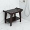 Homeroots Contemporary Teak Shower Bench With Shelf And Handles In Brown Finish 376682 - alternate 6
