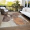 Homeroots 5' X 8' Coffee Copper And Beige Abstract Washable Indoor Outdoor Area Rug 605832 - alternate 4