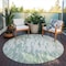 Homeroots 8' Sage And Ivory Round Abstract Washable Indoor Outdoor Area Rug 612697 - alternate 5
