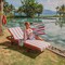 Hospeco Cabo Cabana Chaise Cover 30x85 Red/Blue - Pack of 2, 2PK P-CC-CC-OR/BL - alternate 2