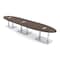 Skutchi Designs Oval Conference Table With Power Unit, 48 in W, 192 in L, Brown HAR-OVL-48X192-DOU-H3041-ESIL - alternate 1