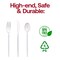 Smarty Had A Party Silver White Handle Moderno Plastic Cutlery Set - Spoons, Forks and Knives (240 Guests), 720PK 9320-SWSCS-CASE - alternate 6