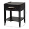 Baxton Studio Primrose Mid-Century Black Fluted Wood 1-Drawer Nightstand 249-13830-ZORO - alternate 9