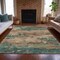 Homeroots 3' X 5' Teal Blue And Beige Abstract Washable Indoor Outdoor Area Rug 630939 - alternate 4