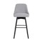Homeroots 30" Light Gray and Black Fabric with Solid Wood Swivel Bar Height Bar Chair 534483 - alternate 6