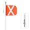 Safetywhips Warning Whip Heavy Duty Whip with Flag, White Whip, Orange Flag, White Reflective X, 60 Length SW05QD-SXW - alternate 1