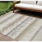 Homeroots 10' X 14' Ivory Gray And Beige Striped Washable Indoor Outdoor Area Rug 598363 - alternate 1