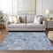 Homeroots 9' X 12' Navy Blue And Ivory Geometric Washable Indoor Outdoor Area Rug 594579 - alternate 6