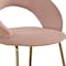 Homeroots Pink and Gold Velvet and Metal Curved Back Dining Side Chair 719660 - alternate 3
