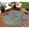 Homeroots 8' Olive Green And Dark Purple Round Abstract Washable Indoor Outdoor Area Rug 609363 - alternate 1
