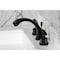 Kingston Brass Widespread Bathroom Faucet with Knurled Handle and Brass Pop-Up, Matte Black KS4980KNL - alternate 4