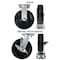 Hyw Products Heavy Duty Caster Set 8in Phenolic Wheels, 2 Rigid & 2 Swivel with Brake, 4PK 40-80R-A1-PH-2,40-80S-A1-PH-TB-2 - alternate 2