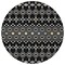 Homeroots 8' Black Ivory And Blue Round Geometric Washable Indoor Outdoor Area Rug 612174 - alternate 6