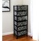 Homeroots Zebra Black and White Rolling Six Drawer Tower Organizer 468921 - alternate 6
