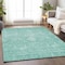 Homeroots 3' X 5' Aqua And Ivory Damask Washable Indoor Outdoor Area Rug 603353 - alternate 7