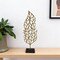 Homeroots 26" Gold And Black Aluminum And Marble Leaf Tabletop Sculpture 628150 - alternate 3