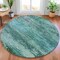Homeroots 8' Teal Blue Gray And Pale Aqua Round Abstract Washable Indoor Outdoor Area Rug 630857 - alternate 5