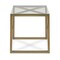 Homeroots 22" Brass And Clear Glass And Steel Square End Table 543843 - alternate 4