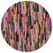Homeroots 8' Pink Black And Green Round Striped Washable Indoor Outdoor Area Rug 603229 - alternate 7