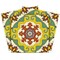 Homeroots 12" X 12" Green Yellow Fortuna Peel and Stick Removable Tiles 555913 - alternate 7
