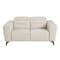 Homeroots 64in Cream and Black Italian Leather Power Reclining Loveseat 720521 - alternate 1