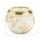 Homeroots 5" White Juniper Scented Two Wick Candle In Clear And Gold Glass Leaf Holder 633859 - alternate 4