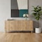 Homeroots 71in Light Brown Solid Wood Carved Geometric Sideboard Soft Close with Four Doors 611021 - alternate 3