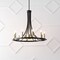 Jonathan Y Dante 30" 11-Light Transitional Modern Iron Adjustable Wagon Wheel LED Chandelier w/Downlight, Black/ JYL2506A - alternate 6