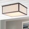 Jonathan Y Grant 14.13" 2-Light Minimalist Industrial Square Linen Iron LED Flush Mount, Oil Rubbed Bronze/Beige JYL1311A - alternate 10