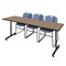 Regency Kobe T-Base Training Seminar Table W/ 2 Zeng Stack Chairs, 84 in W, 24 in L, Noble Oak MKTRCT8424NO44BE - alternate 1
