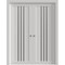 Sartodoors Sliding Double Pocket Doors 48 x 80 inches, BASIC 4906 White with Black Glass, Kit Rail Hardware ,  BASIC4906DP-WS-48 - alternate 1