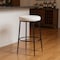 Homeroots 31" White and Black Fabric and Metal Backless Bar Height Bar Chair 632465 - alternate 1