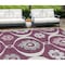 Homeroots 9' X 12' Eggplant Ivory And Gray Medallion Washable Indoor Outdoor Area Rug 589606 - alternate 1