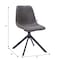 Leisuremod Markley Modern Leather Swival Dining Chair With Metal Legs in Grey MSCBL-18-GR - alternate 7