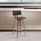 Homeroots 26" Brown And Wood Brown Faux Leather Swivel Low Back Counter Height Bar Chair 534432 - alternate 5