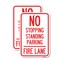 Signmission No Stopping Standing Parking - Fire Lane 2, 12'' X 18'' 2 Signs, Heavy Gauge Aluminum, 2PK A-1218-2PACK-23572 - alternate 1