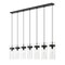 Z-Lite Fontaine 7 Light Linear Chandelier, Matte Black, 56.75 In W 7002P5-7L-MB - alternate 1
