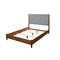 Homeroots Brown and Gray Solid Wood And Linen California King Bed Frame 524795 - alternate 5