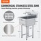 Vevor Commercial Utility & Prep Sink 1 Compartment Stainless Steel Backsplash S1C-181812 - alternate 4