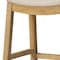 Homeroots 31" Bone and Natural Faux Leather and Solid Wood Backless Bar Height Bar Chair 632489 - alternate 4