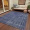 Homeroots 8' X 10' Blue And Gray Medallion Washable Indoor Outdoor Area Rug 616427 - alternate 6