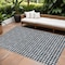 Homeroots 9' X 12' Navy Blue And Ivory Geometric Washable Indoor Outdoor Area Rug 583280 - alternate 1