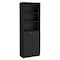 Homeroots Set of Three Black Five Tier Bookcases with Two Doors 546349 - alternate 11